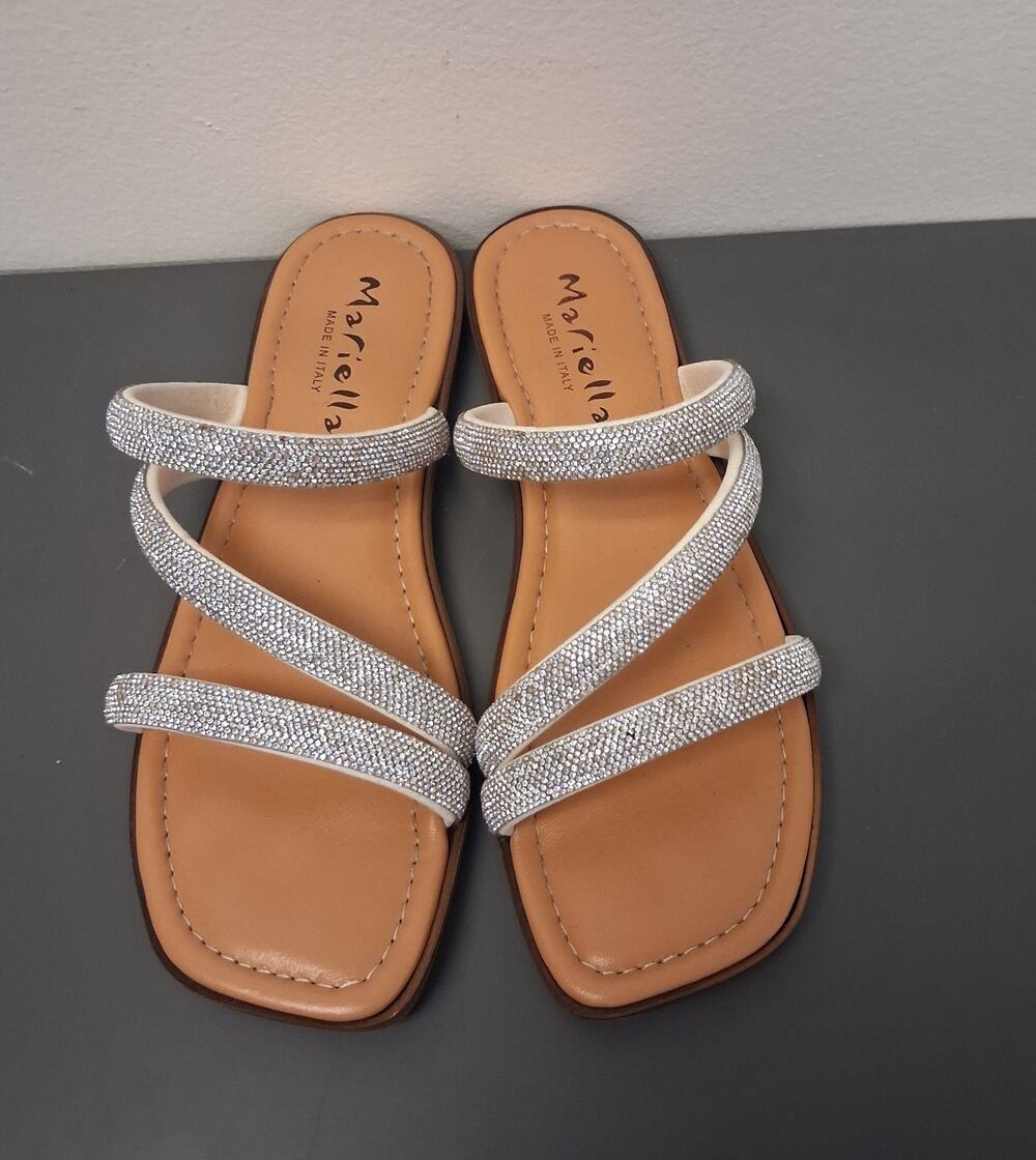 Mariella snadals rose gold bronze sparkle slip ons size 9.5